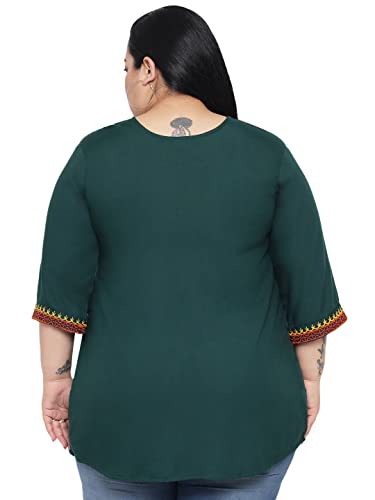 Image of Indietoga Women's Plus Size Rayon Embroidery Tops (2XL to 7XL)