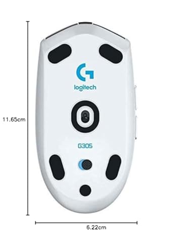 G305 Lightspeed Mouse Gaming Wireless, Sensore 12K Hero, 12.000 DPI, Design Leggero, 6 Pulsanti Programmabili, Batteria 250 Ore, Memoria Integrata, PC/Laptop - Bianco - Mouse gaming - Immagine 11