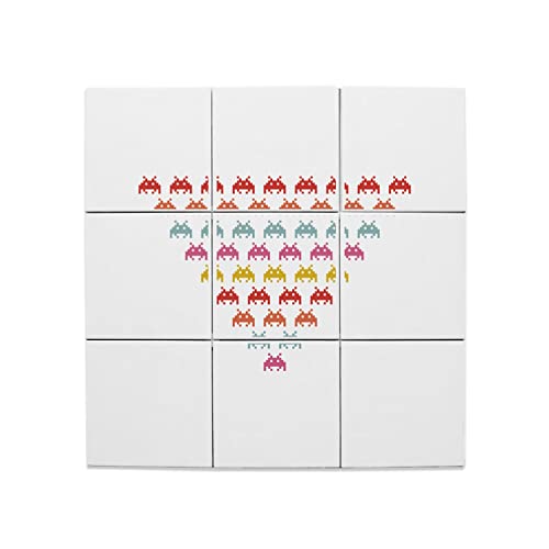 Carreaux Céramique Invaders Pixel Art Retro Gaming Déco Murale 60x60cm