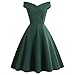 CHAOEN Abito vintage da donna anni '50, stile retrò, Audrey Hepburn, con scollo a V, senza maniche, per feste e banchetti, A-verde, L