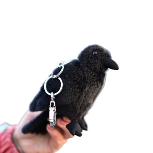 Porte-clés peluche corbeau de 13cm pour personnaliser un sac à dos