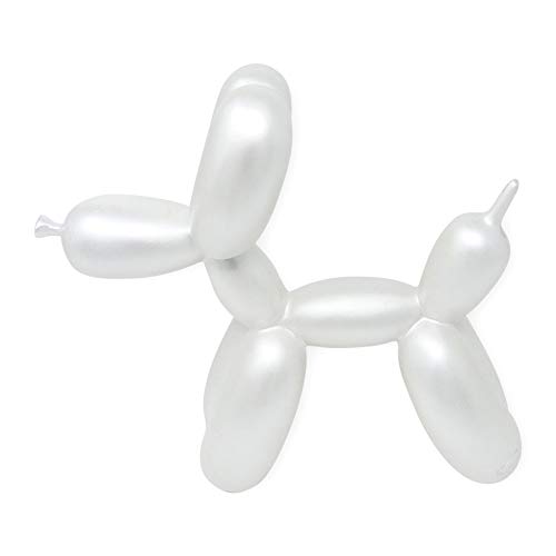 GTP GREEN TREE PRODUCTS Balloon Dog Sculpture Large 10″ x 4″ x 9.6″ Inches Material Polyresin with Metallic Finish (White)