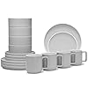 Buy the Noritake ColorTrio Slate 16-Piece Set – Elegant STAX Design in Grey, White & Multicolor – Noritake