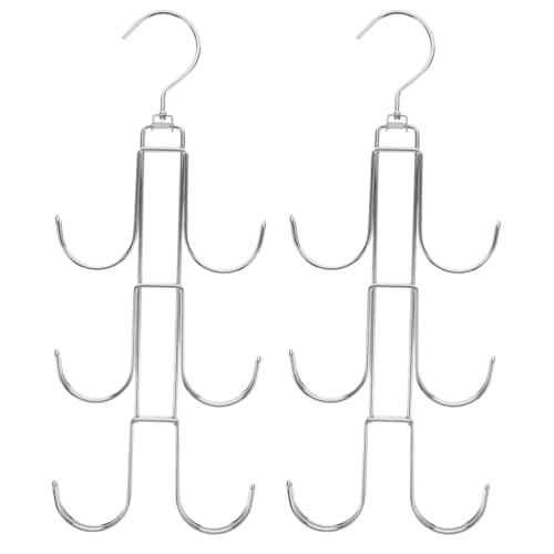 HOMSFOU 2 Stück Kleiderbügel drehbar Multifunktional für Schals Aufbewahrung Platzsparend für Kleiderschrank Gürtel Handhalter Praktische Halterung für Zubehör