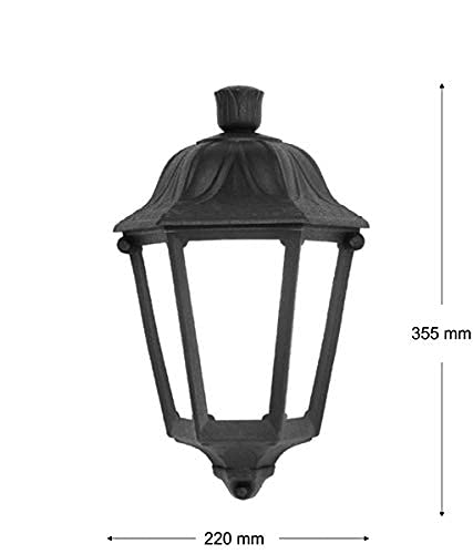 Image of CERCO Victoria Half Outdoor Wall Light (Black + Frosted)