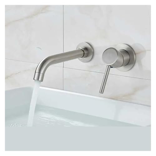 Mitigeur mural salle de bain en laiton massif avec double commande chromée - 2