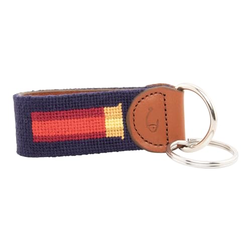 Image of Leather Hand-Stitched Needlepoint Key Fob or Key Chain