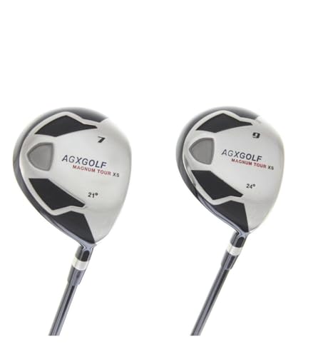 AGXGOLF Men's Magnum 7 + 9 Fairway Utility Woods Set: Graphite Shafts + Head Covers Right Hand, Regular Flex, Regular Length