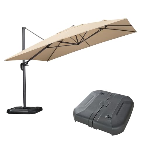 PURPLE LEAF Patio 11.5 x 11.5 Telescopic Umbrella with Base Grey | Effortless Height Extension Telescopic Up Down Lifting 360 Rotation Effortless Shade Control Reliable Customer Support product thumbnail 2