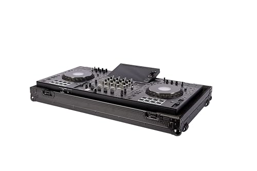 Headliner Pitch Black Low Profile Flight Case with Wheels Compatible with AlphaTheta XDJ-AZ All-in-One DJ System; Custom Fit All-Black DJ Controller Case, Rugged Design - Ideal for DJs On the Road