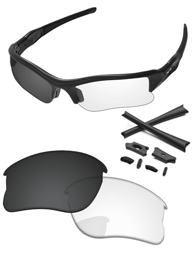 Image of Replacement Lenses & Rubber Kits for Oakley Flak Jacket XLJ OO9009 63mm - Precision Fit, UV Block, Impact Resistant