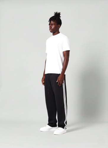 Image of dockstreet Men's /Unisex Open Bottom Drawstring Pure Cotton Stretchable Baggy Jogger Pants