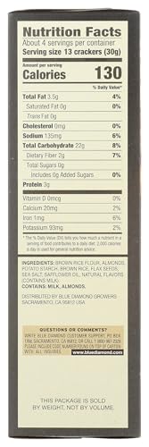 Image of Blue Diamond Almond Artisan Nut Thins Cracker Crisps, Flax Seeds, 4.25 Ounce