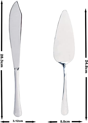 BESCH Pala e coltello per torta set di 2 pezzi in acciaio inox (pala e coltello da torta) - immagine 3