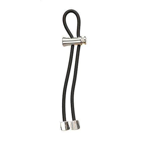 Pulleez Sliding Ponytail Holder, Silver Nugget Metal Charms - Black Elastic Hair Tie Bracelet