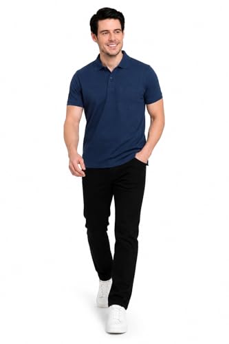 Image of INKKR Men's Polo Neck Half Sleeve Cotton Blend Regular Fit T-Shirt With Pocket