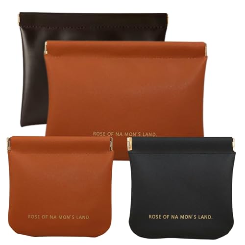 Image of Waterproof PU Leather Cosmetic Makeup Pouch | Stylish Beauty Organizer Bag for Brushes, Cosmetics & Toiletries (Large Pack of 4)