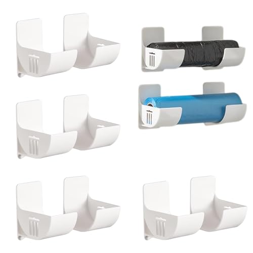 CANCYCC 8 soportes para bolsas de basura montados en la pared, organizador de cocina, dispensador de bolsas de basura montado en la pared, organizador de bolsas de basura, para almacenamiento de