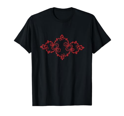 Red Julia-Set Abstract Mathematics - Complex Numbers T-Shirt, Men, Black, Small