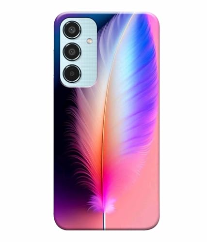Image of Printed Hard Back Case Cover & Compatible for Samsung Galaxy M35 5G | Samsung M35 5G | Colourful Feather (Multicolor) - D1181