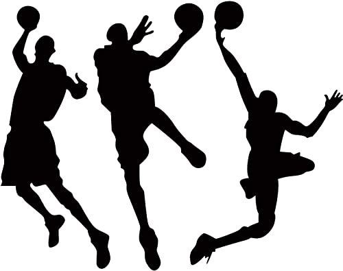 Dnven Vinyl Basketball Wall Decals 3 Basketball Players Slam Dunk Silhouette Wall Stickers Murals For Boys Room Decor Black 53 Incehs X 32 Inches #TOP13