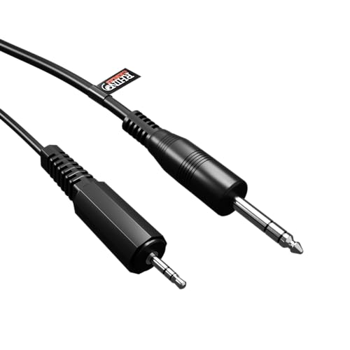 rhinocables 3.5mm to 6.35mm Jack Audio Cable TRS Stereo Aux Sound Lead Male Plug (6.35mm, ¼ in to 3.5mm