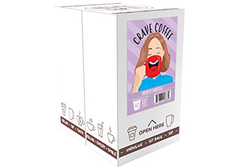Image of Crave Beverages Flavored Coffee Pods Compatible with 2 K-Cup Brewers, Single Serve French Vanilla, 40 Count