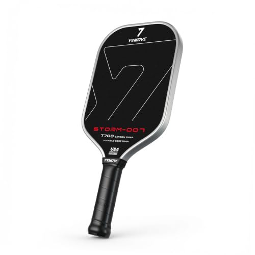 Image of USAPA Approved 6-Layer Construction T700 Carbon Fiber Pickleball Paddle, 16mm Thermoformed Pickleball Racket with High Spin & Extended Grip, Professional Pickleball Paddle for Control and Power