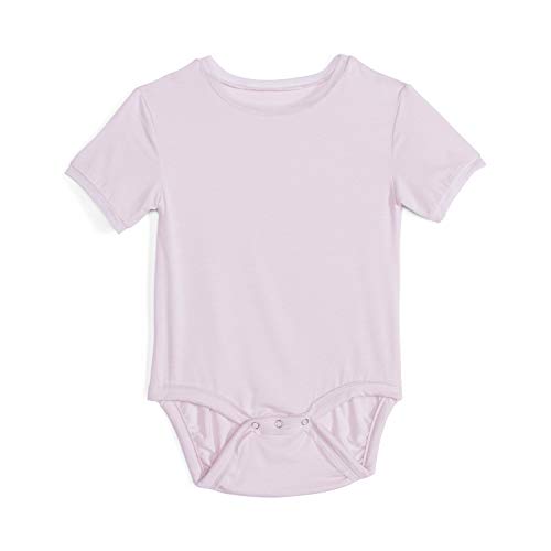Image of Saint Haven Baby Girls Cry-Free Short Sleeve Soft Micro Modal Onesie with Mesh Trim