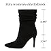 Putu Women's Stiletto High Heel Boots Slouchy Ankle Boots Sexy Dress Boots Black 8