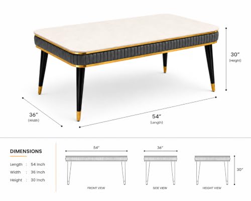 Image of WOODEN SPACE 4 Seater Wooden Dining Table Set | Urban Marble Top Dining Table with Chairs for Dining Room & Kitchen (Modern Zyro Dark Grey) (54 x 36 x 30 inch)