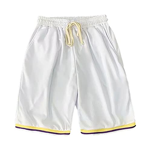 Generisch Pantalones deportivos para hombre, pantalones cortos de baloncesto sueltos para hombre, pantalones cortos de verano, pantalones cortos de entrenamiento ligeros con goma elástica, pantalones