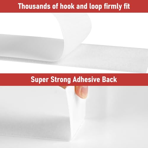 Image of 20Ft *3 Inch Hook and Loop Tape with Adhesive Back, Heavy Duty Double Sided Adhesive Strips, Strong Sticky Strips Roll for Home /Office /School /Car, White
