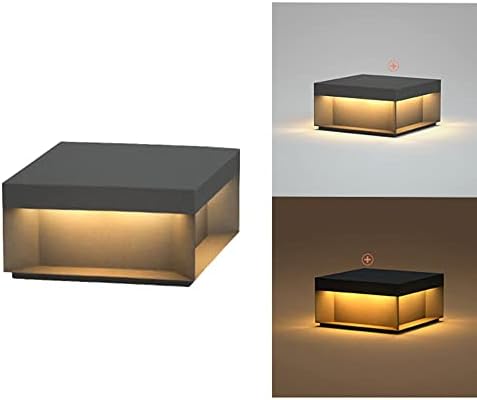 MGJXTWG Outdoor Post Lights - LED Modern Black Column Pillar Lamps Square Patio Pole Pillar Lights Outside Waterproof Stainless Steel Gate Deck Stigma Lantern