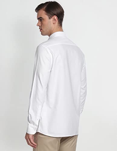 Image of Arrow Solid Slim Fit Mens Formal Shirt - 100% Cotton, Breathable & Comfortable, Full Sleeves Shirts for Men