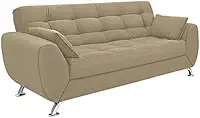 Sofá 3 Lugares Larissa II Suede Bege - única