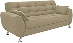 Sofá 3 Lugares Larissa II Suede Bege - única