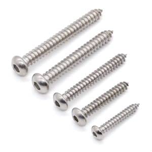 Glvaner GVN65029-100 Pcs) M3 X 10Mm Button Head Socket Cap Self Tapping Screws 304 Stainless Steel 18-8 Wood Screws Sheet Metal Screws Full Thread Coverage thumb #3