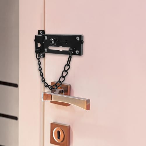 Protector de puerta de cadena de servicio pesado UKCOCO con cerrojo de acero inoxidable 4
