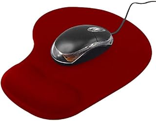 New Horrizon - Blue Mouse Mat ANTI-SLIP COMFORT MOUSE PAD MAT WITH GEL FOAM REST WRIST SUPPORT FOR PC LAPTOP - Compatible with Laser and Optical Mice (RETAIL PACKING) (Red)