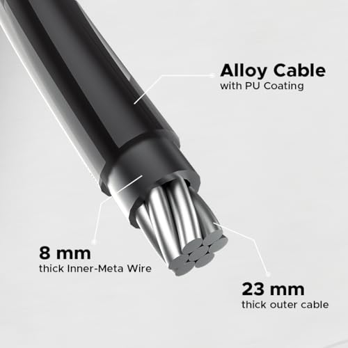 E MOTORAD - RIDE THE ELECTRIC REVOLUTION Stainless Steel Emotorad Fortknox Bicycle Lock With 5 Digit Code Anti-Theft Strong Cable And Resettable Number Lock For Cycle/Bike (Fortknox Pro), Black