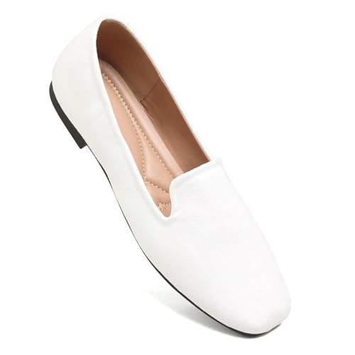 Image of Dear Time Women's Closed Toe Flats Shoes Comfortable Office Slip-on Casual Loafer Flats