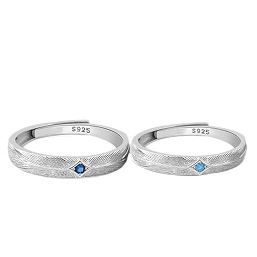 Bague réglable alliance couple argent 925 avec gravure pour mariage mixte