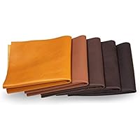 Recortes de cuero - restos de cuero marrón, restos de cuero, tamaños grandes, ideal para bolsos, zapatos, reparaciones, decoraciones, manualidades, 0,5 kg, tamaño A2