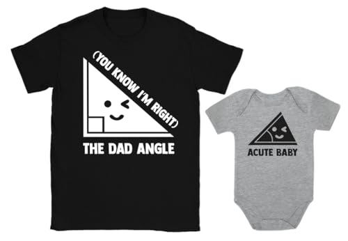Consejos para Comprar dia del padre bebe que puedes comprar esta semana. 43 Tstars - Camisas divertidas para el día del padre, papá y bebé, para hombre y papá e hijo, conjunto de bromas matemáticas, Gray (Baby) / Black (Dad), Baby NB (0-3M) / Dad...