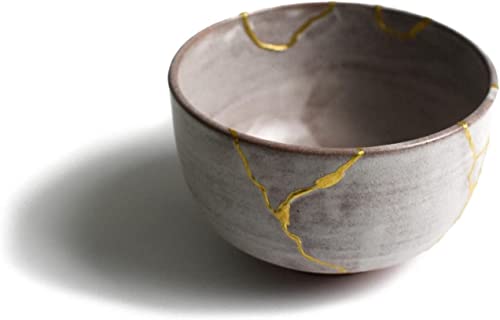 Youkoya Authentic 24k Gold Kintsugi Bowl Hand-Crafted in Shigaraki Japan Perfect for Traditional Matcha Tea One of a Kind Piece of Art