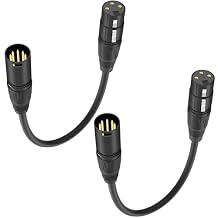 HOSONGIN 5 Pin to 3 Pin DMX Lighting Cable 2 Pack, 5Pin Male to 3Pin Female XLR/DMX Adapter Cable - 12 inch