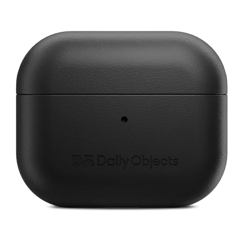 Image of Dailyobject Leatherite AirPods Case Cover Compatible with Apple Airpods Pro 2 | Durable Leatherite Material | Shock Resistant & Lightweight | Compatible Wireless Charging | Stylish Design - (Black)