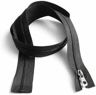 30 Inch Black Jacket Zipper, Heavy Duty Replacement Zipper for Jackets, Hoodies & Coats, Black Zipper for Sewing, Tailoring, Clothing Repair & DIY Projects (Pack of 5)