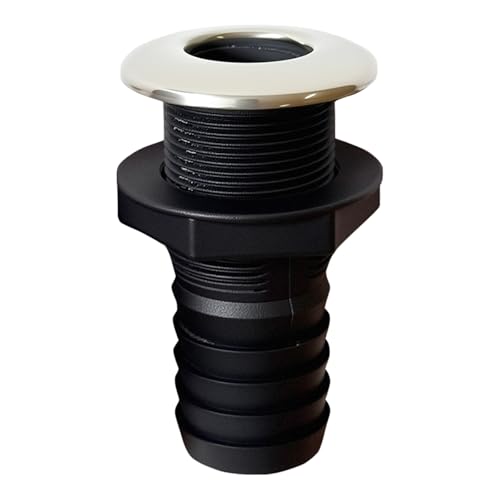 Boat Nylon Stainless Steel Thru-Hulls, Heavy Duty Scupper Drain for 5/8“, 3/4”, 1“, 1-1/8 ”, 1-1/4“ or 1-1/2 ” Hose Dia for Bilge Pump,1“(25.4mm)